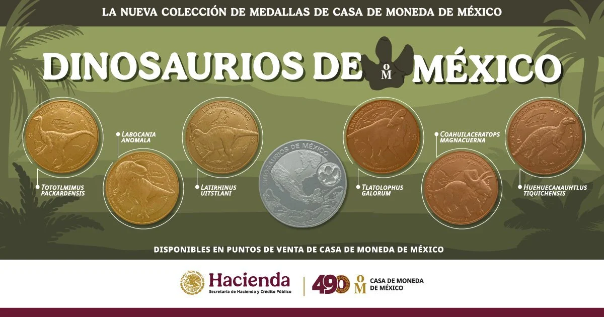 Colección Dinosaurios de México de Casa de Moneda: qué son, cuánto cuestan y dónde comprarlas