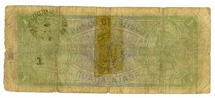 Reverso del Billete de 1 pesos (1914)