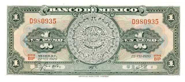 Anverso del Billete de 1 pesos (1970)