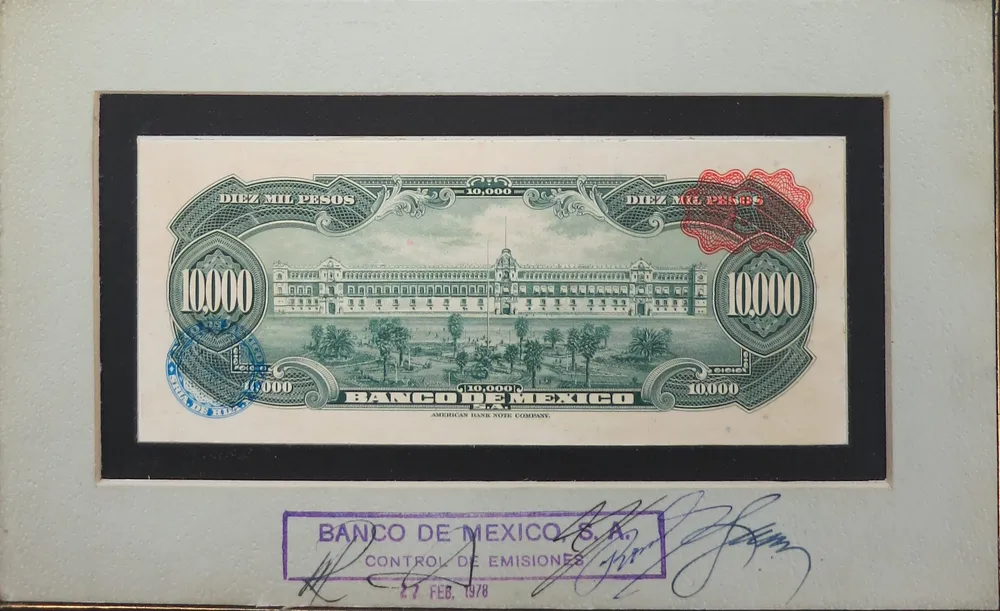 Reverso del Billete de 10 pesos (1866)
