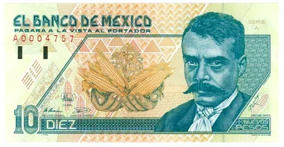 Billete de 10 pesos (1992)