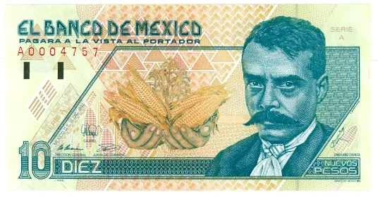 Anverso del Billete de 10 pesos (1992)