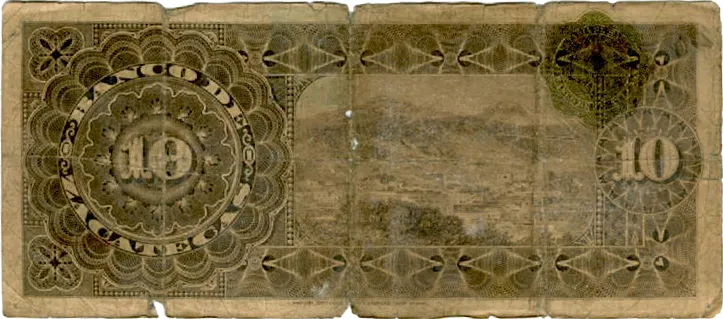 Reverso del Billete de 10 pesos (1900)