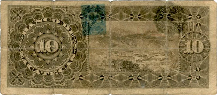 Reverso del Billete de 10 pesos (1906)