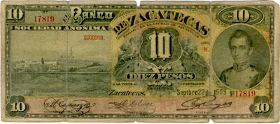 Billete de 10 pesos (1909)