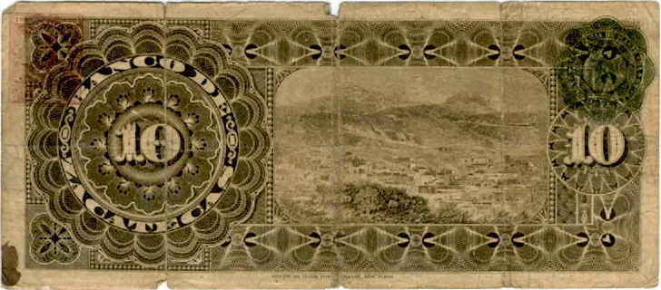 Reverso del Billete de 10 pesos (1909)