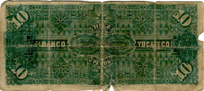 Reverso del Billete de 10 pesos (1891)