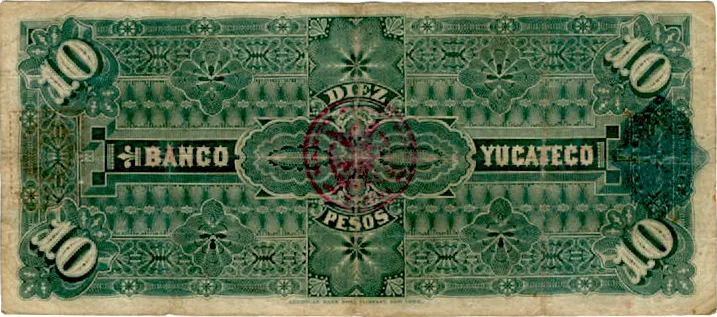 Reverso del Billete de 10 pesos (1899)