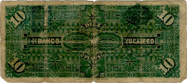 Reverso del Billete de 10 pesos (1901)
