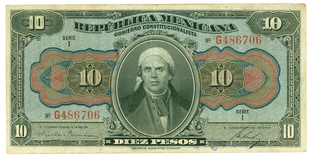 Anverso del Billete de 10 pesos (1915)