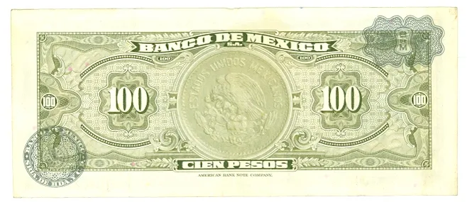 Reverso del Billete de 100 pesos (1970)