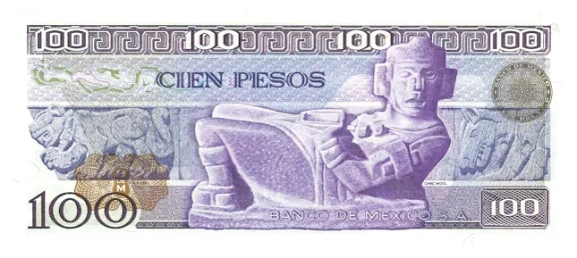 Reverso del Billete de 100 pesos (1974)