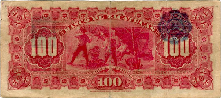 Reverso del Billete de 100 pesos (1896)