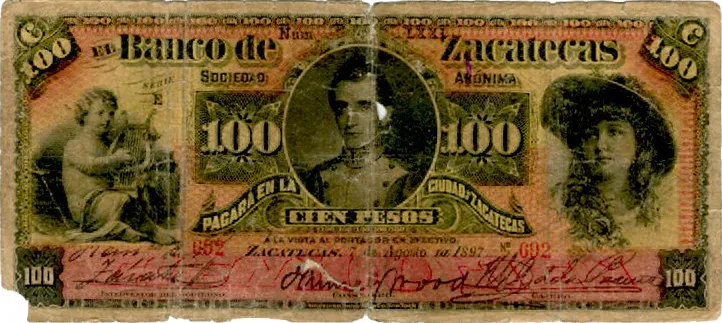 Anverso del Billete de 100 pesos (1897)