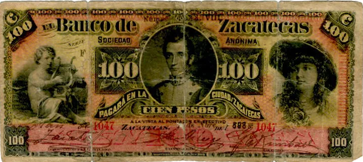 Anverso del Billete de 100 pesos (1898)