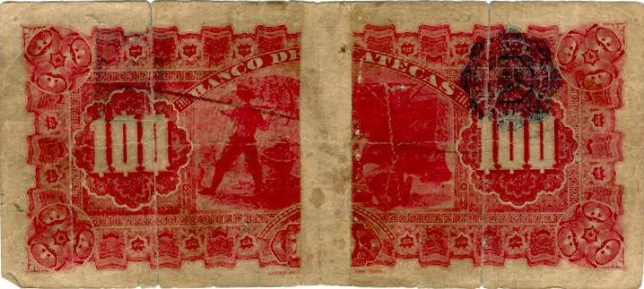 Reverso del Billete de 100 pesos (1898)