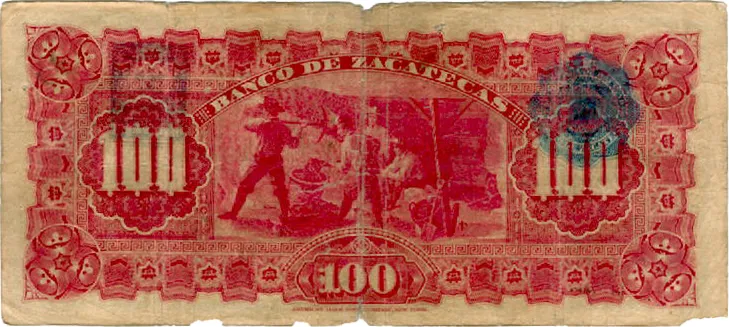Reverso del Billete de 100 pesos (1900)