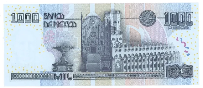 Reverso del Billete de 1,000 pesos (2002)