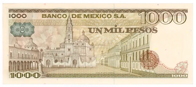 Reverso del Billete de 1,000 pesos (1978)