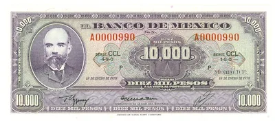 Billete de 10,000 pesos (1978)