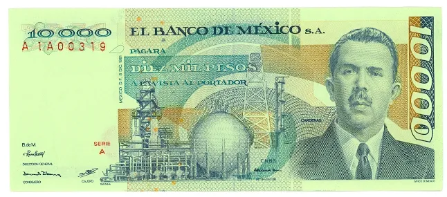 Anverso del Billete de 10,000 pesos (1981)