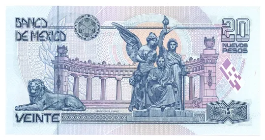Reverso del Billete de 20 pesos (1992)