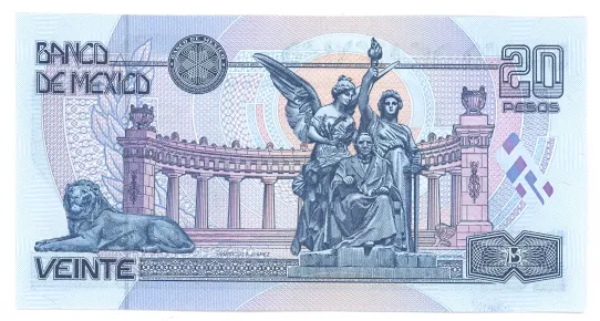 Reverso del Billete de 20 pesos (1994)