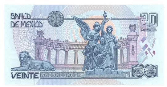 Reverso del Billete de 20 pesos (2000)