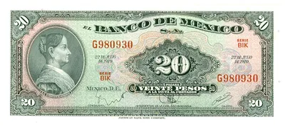 Billete de 20 pesos (1970)