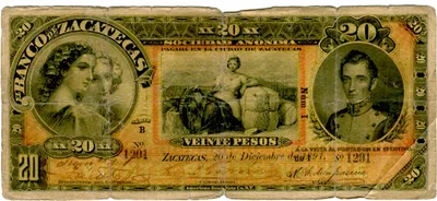 Billete de 20 pesos (1891)