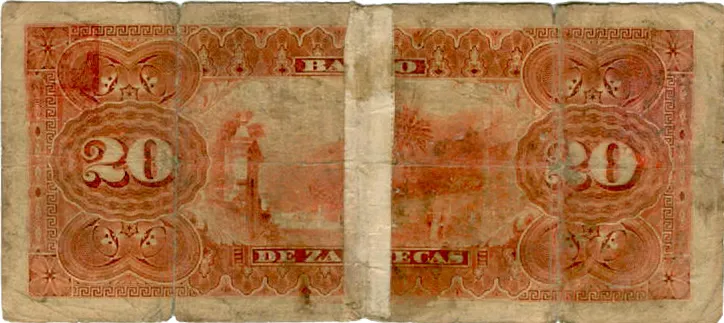 Reverso del Billete de 20 pesos (1900)
