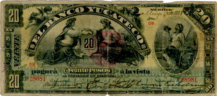 Anverso del Billete de 20 pesos (1898)