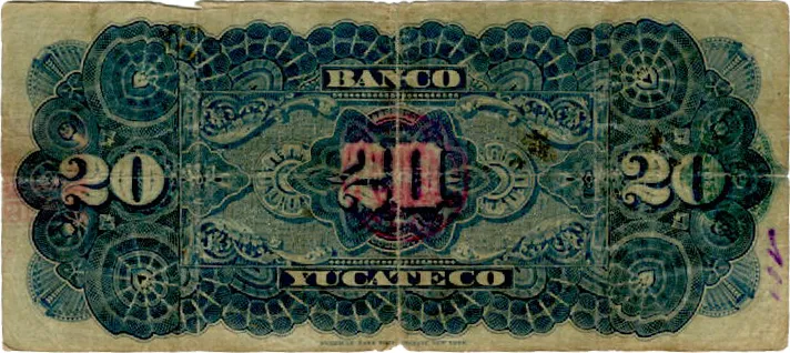Reverso del Billete de 20 pesos (1898)