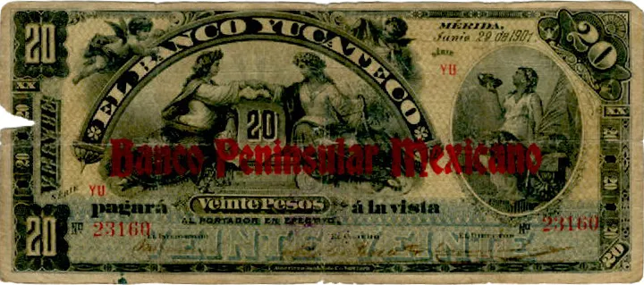 Anverso del Billete de 20 pesos (1901)