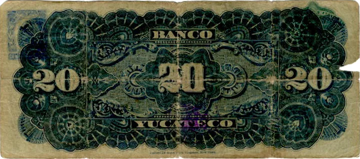 Reverso del Billete de 20 pesos (1901)