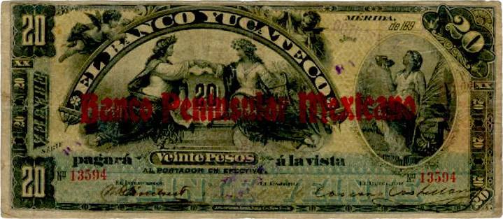 Anverso del Billete de 20 pesos (1910)
