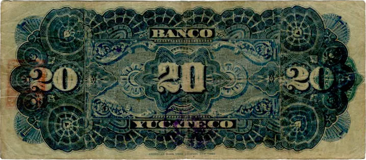Reverso del Billete de 20 pesos (1910)