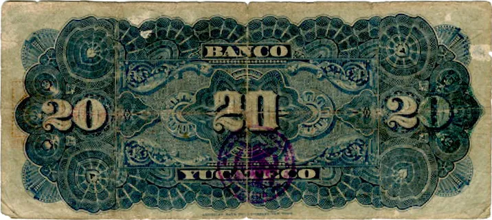 Reverso del Billete de 20 pesos (1989)