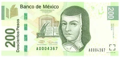 Billete de 200 pesos de Sor Juana Inés de la Cruz (2007)