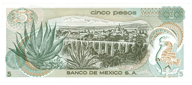 Reverso del Billete de 5 pesos (1969)