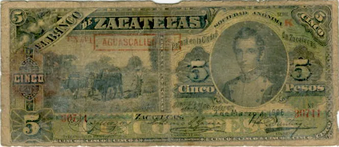 Anverso del Billete de 5 pesos (1906)