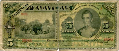 Billete de 5 pesos (1908)