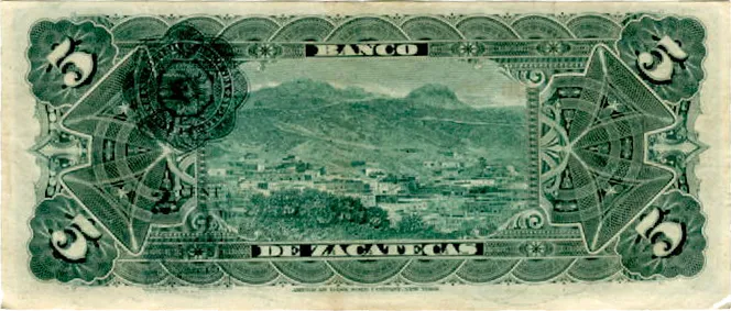 Reverso del Billete de 5 pesos (1914)