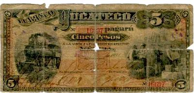Billete de 5 pesos (1891)