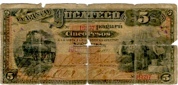 Anverso del Billete de 5 pesos (1891)