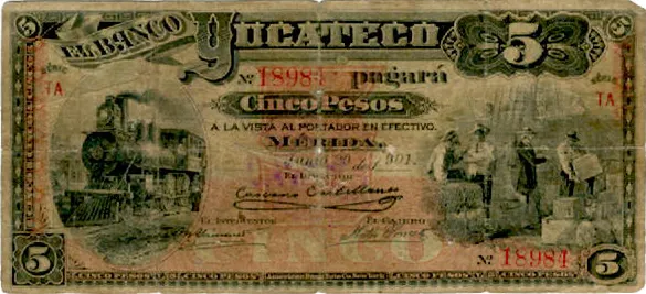 Anverso del Billete de 5 pesos (1901)