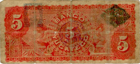 Reverso del Billete de 5 pesos (1901)