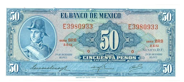 Anverso del Billete de 50 pesos (1972)