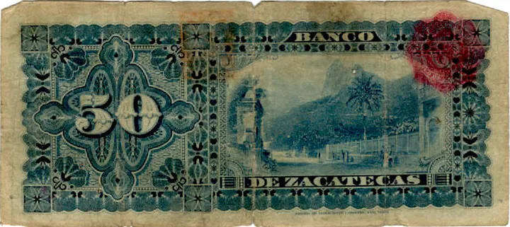 Reverso del Billete de 50 pesos (1898)