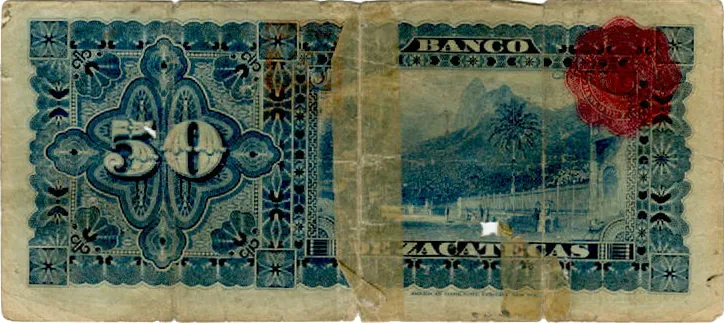Reverso del Billete de 50 pesos (1900)